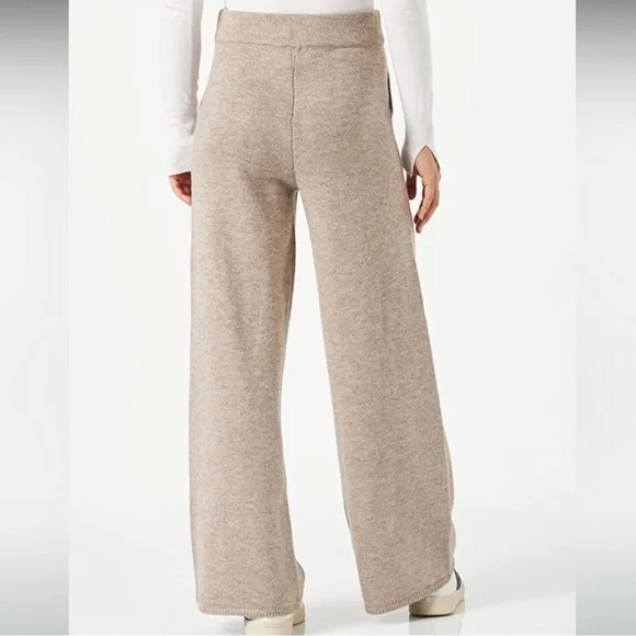 The Drop Cozy Wide-Leg Knit Pants in Taupe - Picture 3 of 9